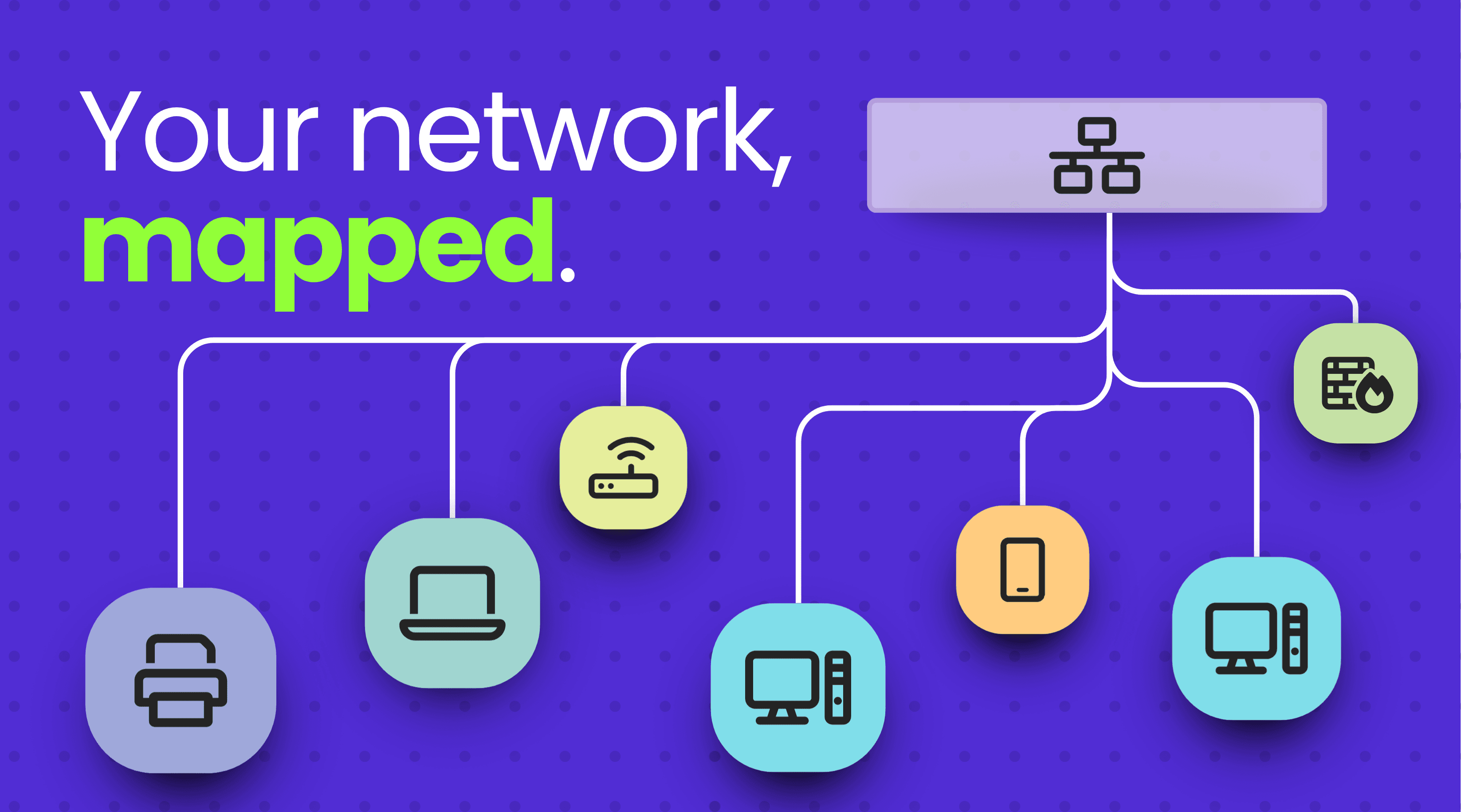 Network topology map in Hudu Radar showing connected devices and relationships