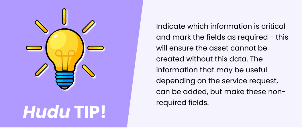 Mapping IT asset documentation fields before implementation
