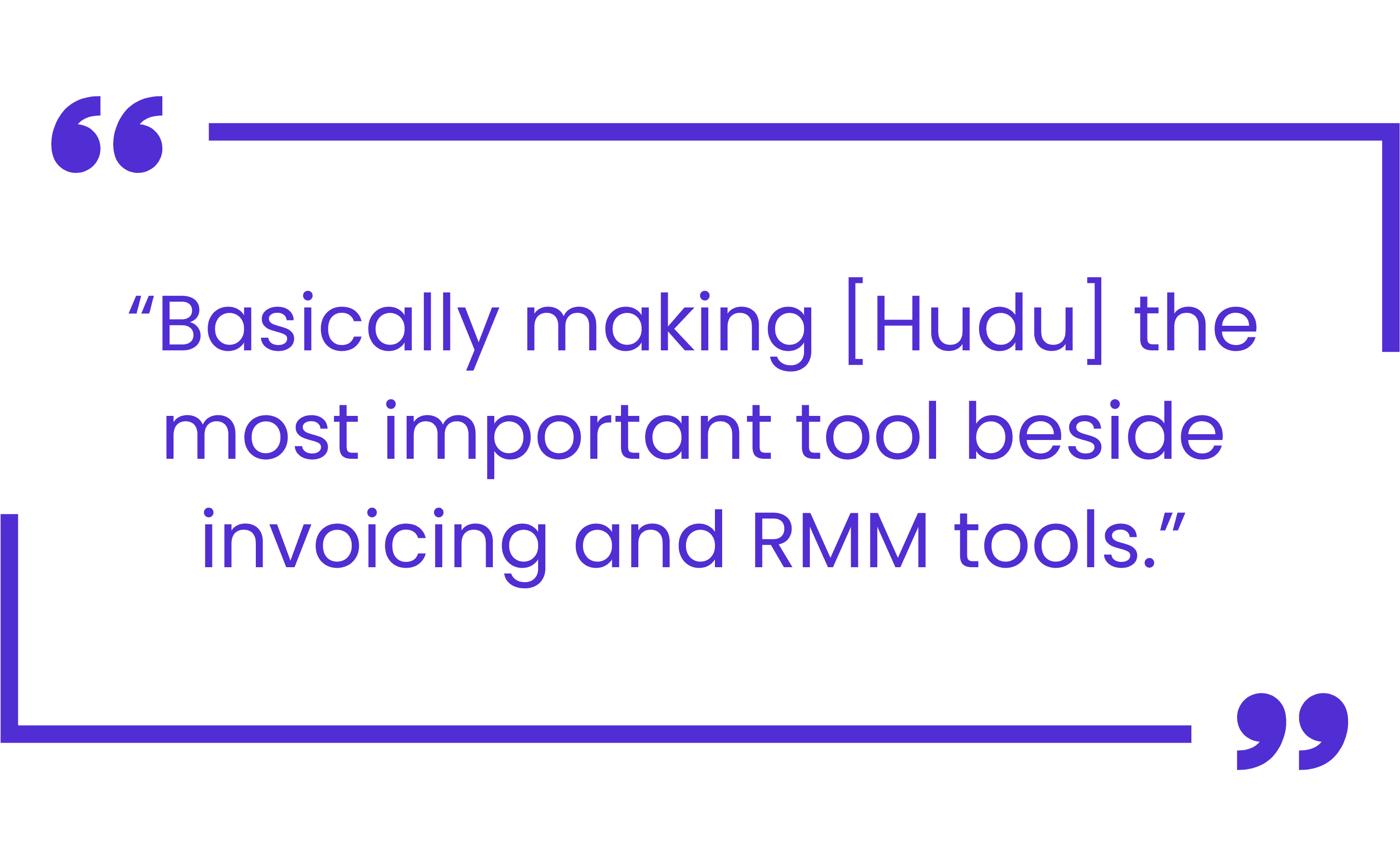 Quote from Hendrik Neuland explaining how Hudu became central to their team’s daily operations and documentation workflow.